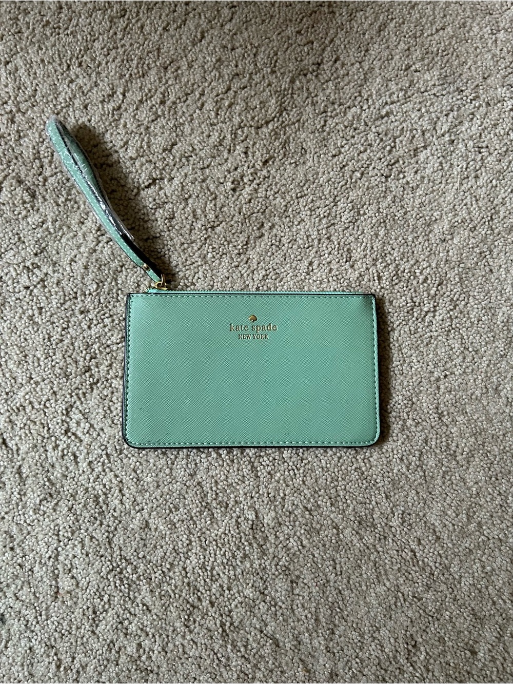 Kate Spade Mint Green Leather Wristlet Clutch - Picture 1 of 4